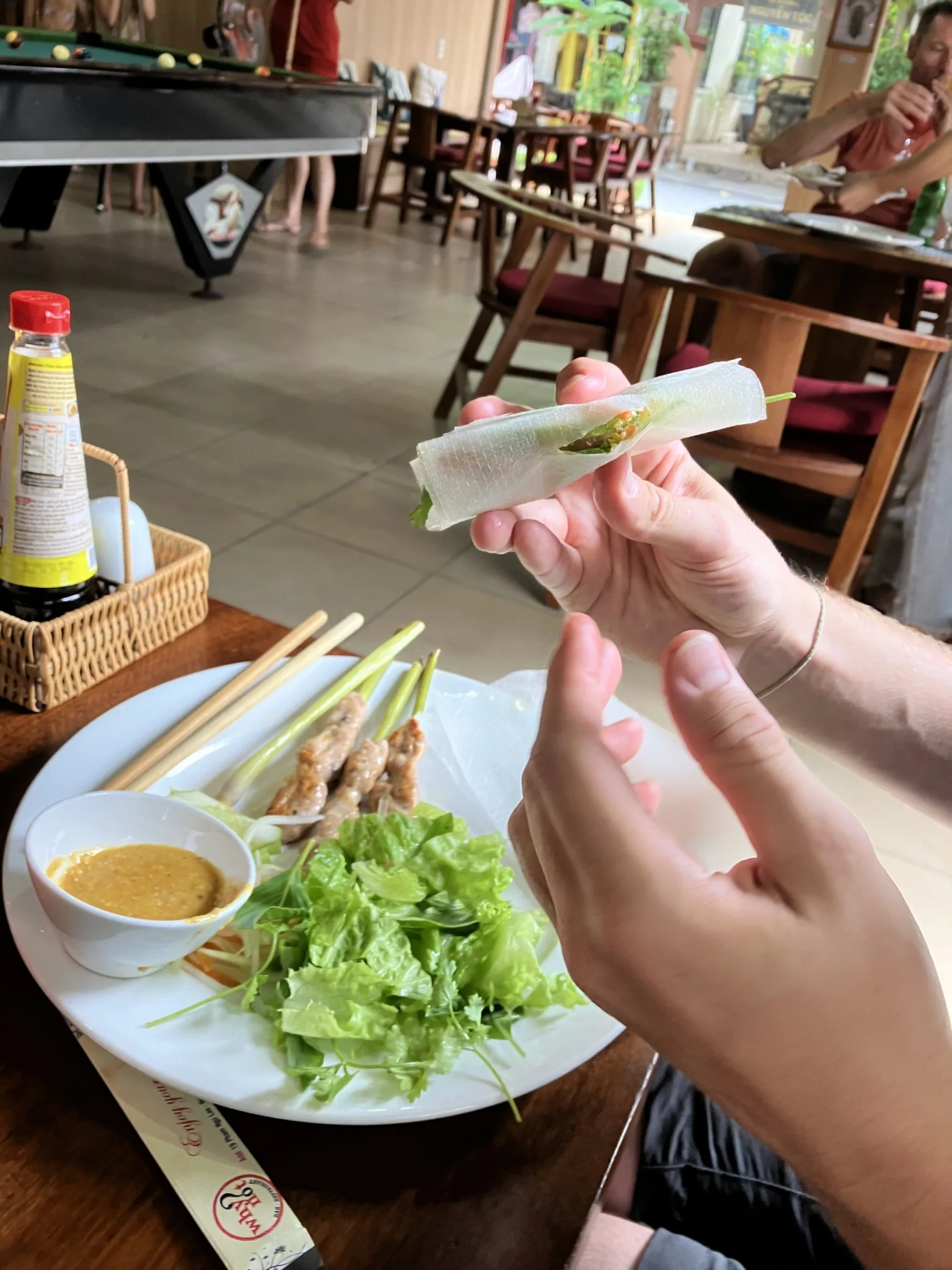 De lemongrass met varkensvlees van Bas tijdens de lunch